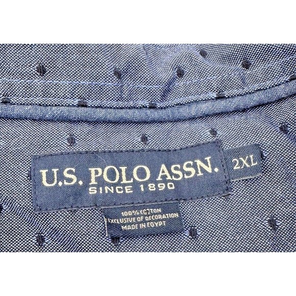 US Polo Assn. Men's Big & Tall 2XL Blue  Fall ‎  L/Sleeve Button Down Shirt - Picture 7 of 9